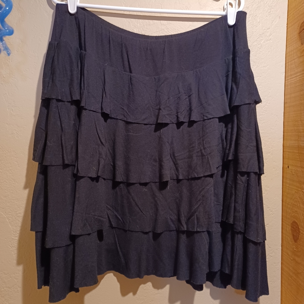 Tiered black skirt
